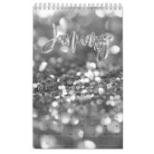 Elegante Imitate Silver Gray Script Typografy Mode Kalender (Jan 2027)