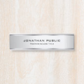 Elegante Imitate Silver Metallic Look Template Tre Türschild (Vorderseite )