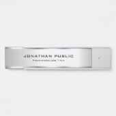 Elegante Imitate Silver Metallic Look Template Tre Türschild (Vorderseite )