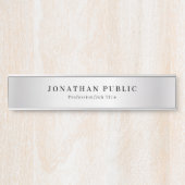 Elegante Imitate Silver Name Template glamourös la Türschild (Vorderseite )
