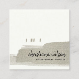 ELEGANTE IMITATE SILVER SCHWARZ BRUSH STROKE KALLI QUADRATISCHE VISITENKARTE