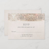 Elegante Imitate Silver Sequins Beige Look UAWG 2 RSVP Karte (Vorne/Hinten)