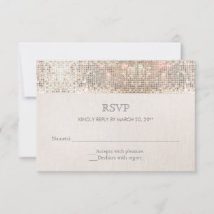 Elegante Imitate Silver Sequins Beige Look UAWG 2 RSVP Karte