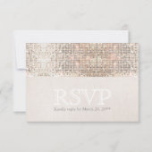 Elegante Imitate Silver Sequins Beige Look UAWG RSVP Karte (Vorderseite)