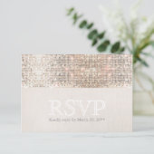 Elegante Imitate Silver Sequins Beige Look UAWG RSVP Karte (Stehend Vorderseite)