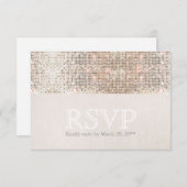 Elegante Imitate Silver Sequins Beige Look UAWG RSVP Karte (Vorne/Hinten)