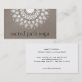 Elegante Imitate Silver Verziert Lotus Mandala Visitenkarte (Vorne/Hinten)