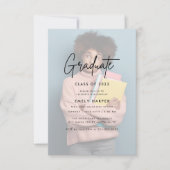 Elegante Imitate Vellum Overlay Foto Graduation Pa Einladung (Vorderseite)