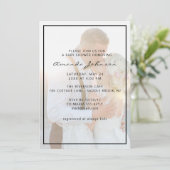 Elegante Imitate Vellum Overlay Foto Kinderdusche Einladung (Stehend Vorderseite)