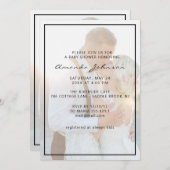 Elegante Imitate Vellum Overlay Foto Kinderdusche Einladung (Vorne/Hinten)