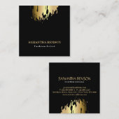 Elegante Imitate - Vertikal gebürstet Quadratische Visitenkarte (Vorne/Hinten)