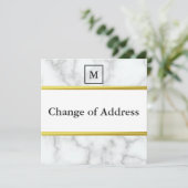 Elegante Imitate Weiße Marmorveränderung Ankündigung (Stehend Vorderseite)