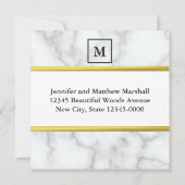 Elegante Imitate Weiße Marmorveränderung Ankündigung (Rückseite)