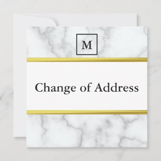 Elegante Imitate Weiße Marmorveränderung Ankündigung (Vorderseite)