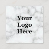 Elegante Imitate Weißes Marmor hier Ihr Logo Empfehlungskarte (Rückseite)