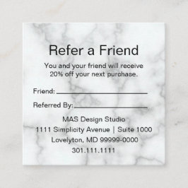 Elegante Imitate Weißes Marmor hier Ihr Logo Empfehlungskarte