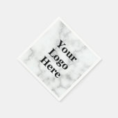 Elegante Imitate Weißes Marmor hier Ihr Logo Serviette (Ecke)