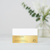 Elegante Imitate - Weißes, modernes Monogramm-Temp Visitenkarte (Stehend Vorderseite)