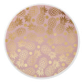 elegante Imitatgoldananasmuster-Polkapunkte Keramikknauf (Vorderseite)