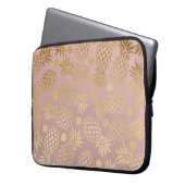 elegante Imitatgoldananasmuster-Polkapunkte Laptopschutzhülle (Vorderseite Links)
