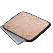 elegante Imitatgoldananasmuster-Polkapunkte Laptopschutzhülle (Vorne Knopf)