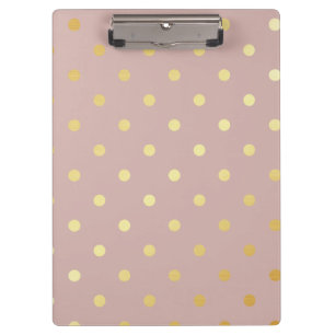 elegante Imitatgoldrosa-Polkapunkte Klemmbrett