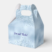 Elegante Imitats Baby Blue Glitzer and Foil Weddin Geschenkschachtel (Rückseite)