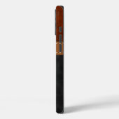 Elegante Imitats Black Red Brown Leather Suede Pri Case-Mate iPhone Hülle (Rückseite / Links)