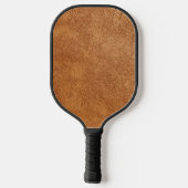 Elegante Imitats Braunleder Textur Personalisiert Pickleball Schläger (Rückseite)
