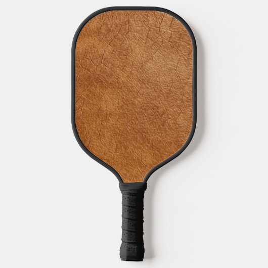 Elegante Imitats Braunleder Textur Personalisiert Pickleball Schläger (Rückseite)