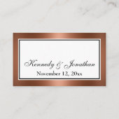 Elegante Imitats Copper Wedding Website Beipackkar Begleitkarte (Rückseite)