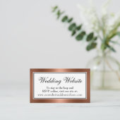 Elegante Imitats Copper Wedding Website Beipackkar Begleitkarte (Stehend Vorderseite)