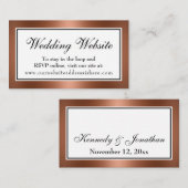 Elegante Imitats Copper Wedding Website Beipackkar Begleitkarte (Vorne/Hinten)