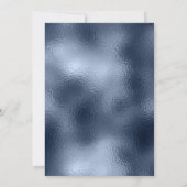 Elegante Imitats Dark Blue Glitzer & Foil Wedding Einladung (Rückseite)