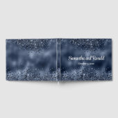 Elegante Imitats Dunkelblauer Glitzer und Foil Wed Gästebuch (Voll)