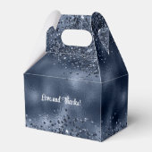 Elegante Imitats Dunkelblauer Glitzer und Foil Wed Geschenkschachtel (Rückseite)