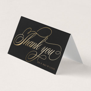Elegante Imitats Foil Calligrafy Danke Karte