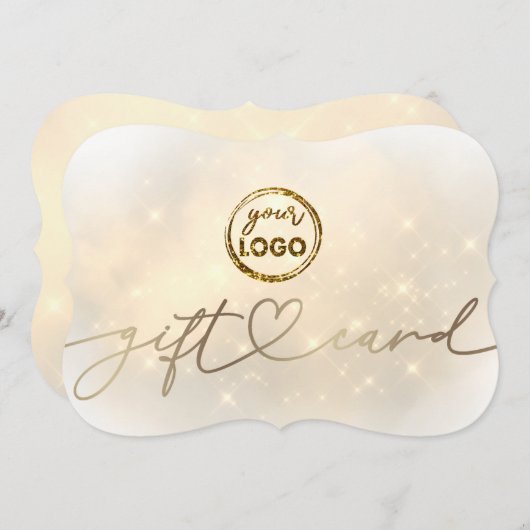 Elegante Imitats glänzen Ihre Logo-Geschenkkarte Einladung (Vorne/Hinten)