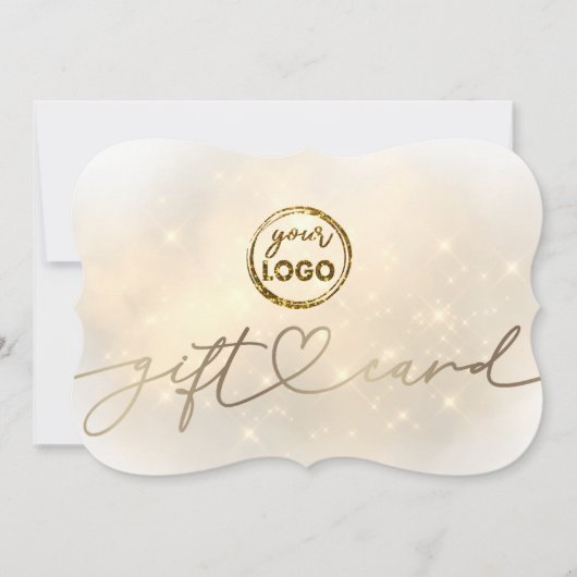Elegante Imitats glänzen Ihre Logo-Geschenkkarte Einladung (Vorderseite)