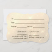 Elegante Imitats glänzen Ihre Logo-Geschenkkarte Einladung (Rückseite)