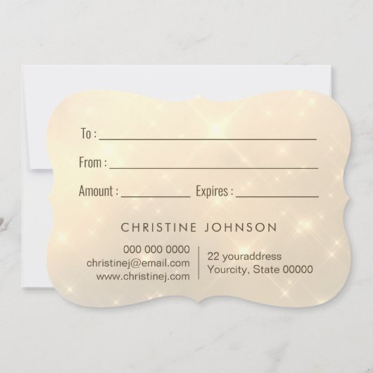 Elegante Imitats glänzen Ihre Logo-Geschenkkarte Einladung (Rückseite)