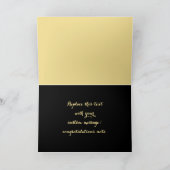 Elegante Imitats Gold Black Glückwunschkarte Dankeskarte (Innenseite)