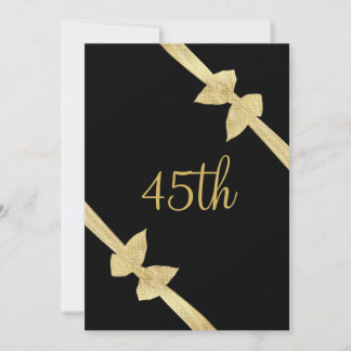 Elegante Imitats Gold Bows 45. Geburtstag Einladung