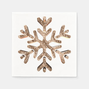 Elegante Imitats Gold Diamanten Schneeflocken Weih Serviette