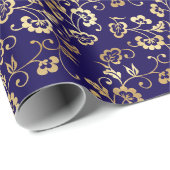 Elegante Imitats Gold Foil Muster Weihnachten Geschenkpapier (Rolleneckpunkt)