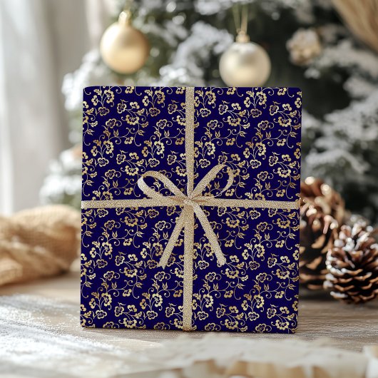 Elegante Imitats Gold Foil Muster Weihnachten Geschenkpapier