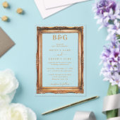 Elegante Imitats Gold Frame Monogram Wedding Clear Acryleinladungen (In Situ (Hochzeit))