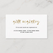 Elegante Imitats Gold | Gift-Registrierung Begleitkarte (Vorderseite)