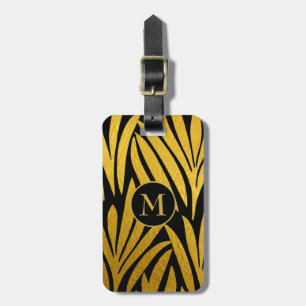 Elegante Imitats Gold Leaf Mit Monogramm Gepäckanhänger