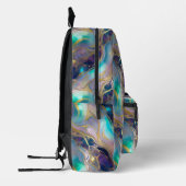 Elegante Imitats Gold mit Aquamarinem und Lila Opa Bedruckter Rucksack (Links)